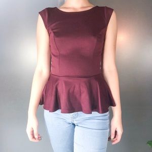 Maroon backless top